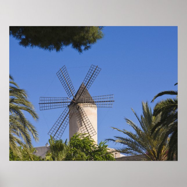 Windmühle, Palma, Mallorca, Spanien Poster (Vorne)