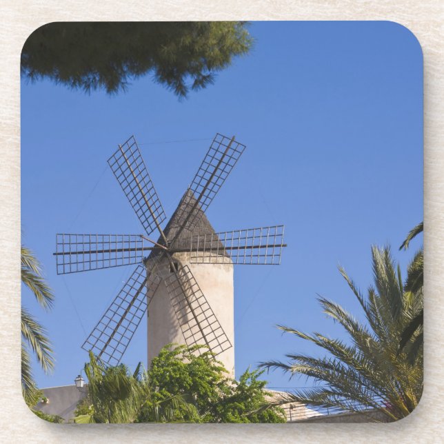 Windmühle, Palma, Mallorca, Spanien Untersetzer (Vorderseite)