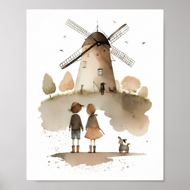 Windmühle Poster (Vorne)