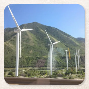 Windmühle Rechteckiger Pappuntersetzer