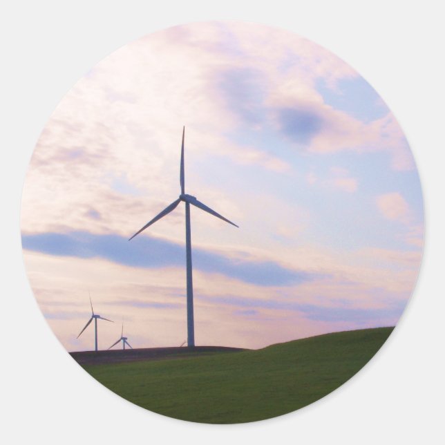 Windmühle! Runder Aufkleber (Vorderseite)