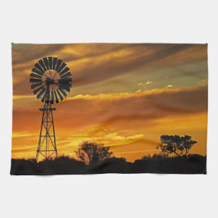 Windmühle und Sonnenuntergang, William Creek, Oodn Handtuch