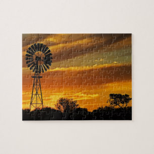 Windmühle und Sonnenuntergang, William Creek, Oodn Puzzle