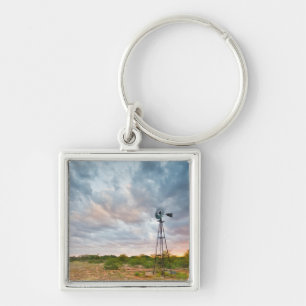 Windmühle und Wolken am Sonnenuntergang Schlüsselanhänger