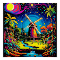 Windmühle unter Sternenhimmel 3