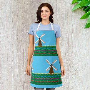 Windmühle unter Tulip-Blume Schürze