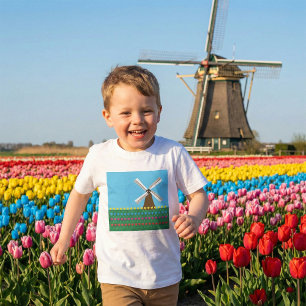 Windmühle unter Tulip-Blume T-Shirt