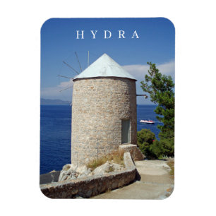Windmühle-View-Kühlschrankmagnet der Insel Hydra Magnet
