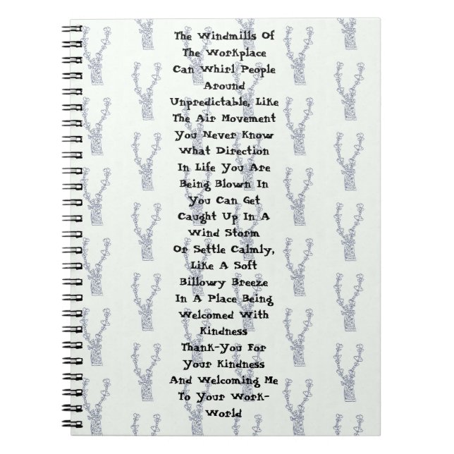 Windmühlen am Arbeitsplatz Notizblock (Vorderseite)