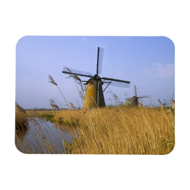 Windmühlen am Kanal in Kinderdijk, 2 Magnet (Horizontal)