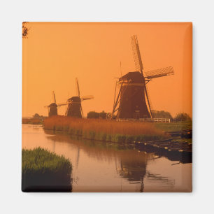 Windmühlen bei Sonnenuntergang, Leidschendam, Nie Magnet