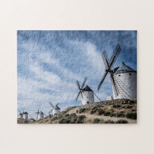 Windmühlen Consuegra Toledo Spanien felsiges Gelän Puzzle