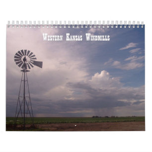 Windmühlen des Westerns Kansas Kalender