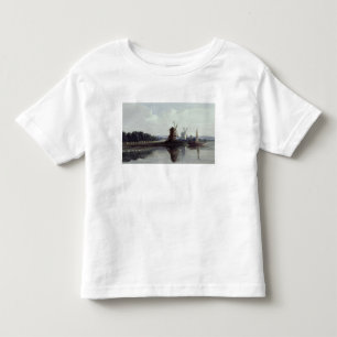 Windmühlen durch einen Fluss, 19. Jahrhundert Kleinkind T-shirt