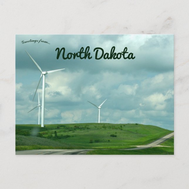 Windmühlen im Western Nord-Dakota Postkarte (Vorderseite)