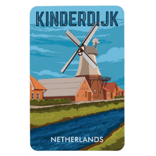Windmühlen in den Niederlanden Magnet