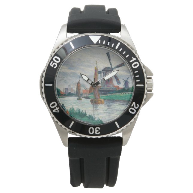 Windmühlen in Holland (Niederlande) Armbanduhr (Vorderseite)