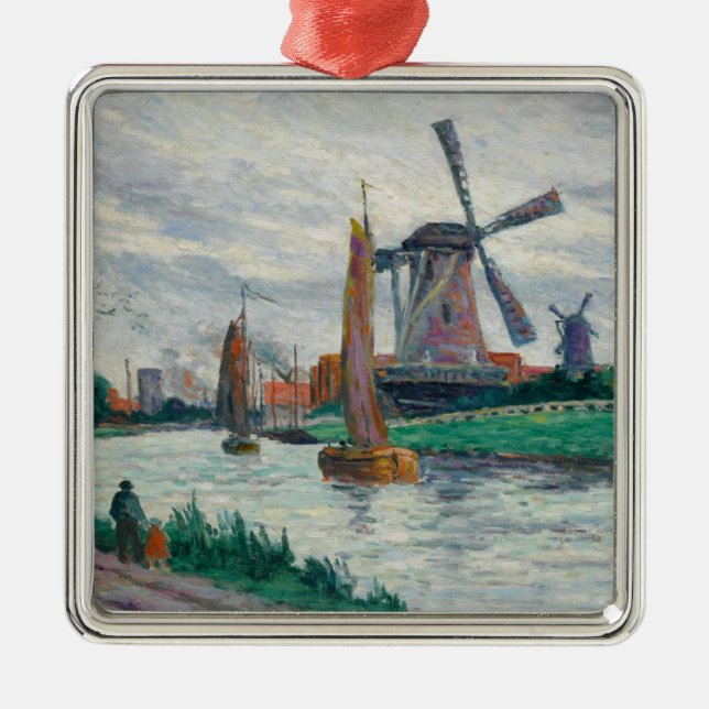 Windmühlen in Holland (Niederlande) Ornament Aus Metall (Vorne)