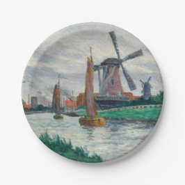 Windmühlen in Holland (Niederlande) Pappteller