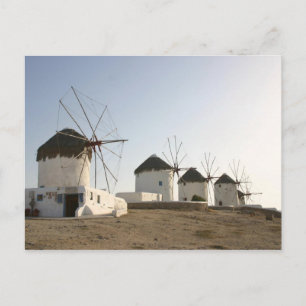 Windmühlen in Mykonos Postkarte