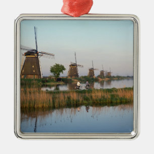 Windmühlen, Kinderdijk, Niederlande Ornament Aus Metall