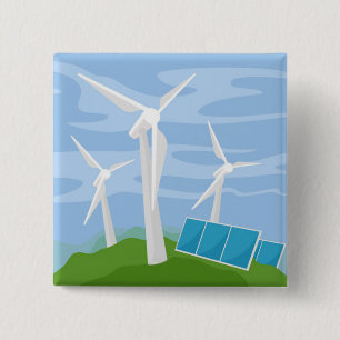 Windmühlen und Solarzellen Button