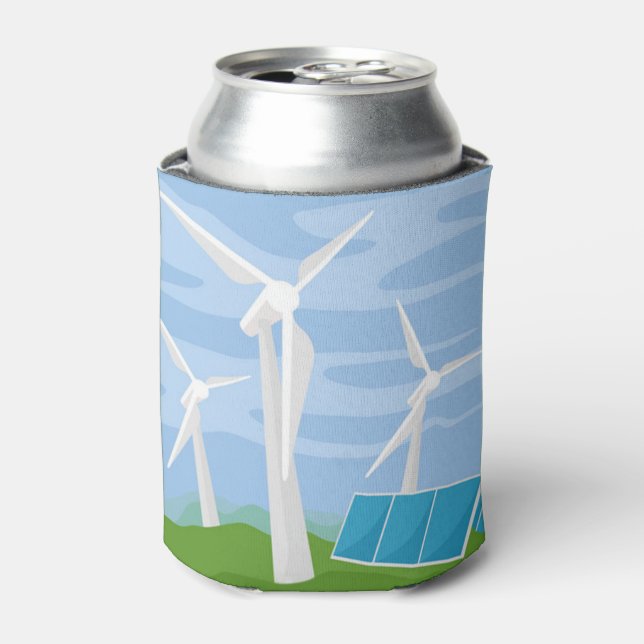 Windmühlen und Solarzellen Dosenkühler (Kanne Vorderseite)