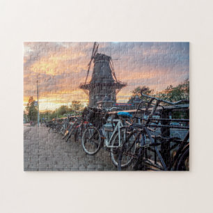 Windmühlen von Amsterdam Holland. Jigsaw Puzzle