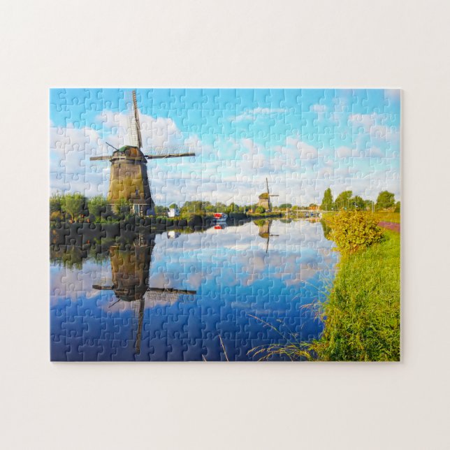 Windmühlen von Amsterdam Holland. Puzzle (Horizontal)