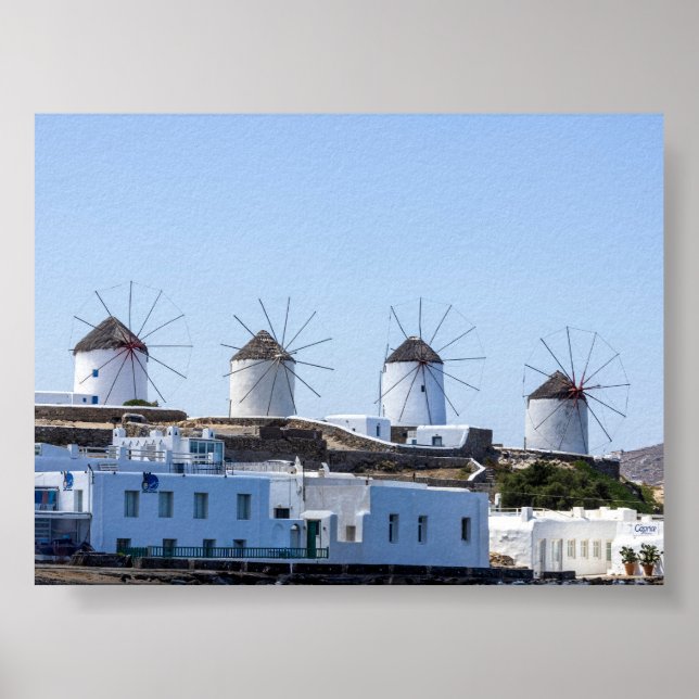 Windmühlen von Mykonos Poster (Vorne)
