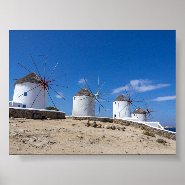 Windmühlen von Mykonos Poster (Vorne)