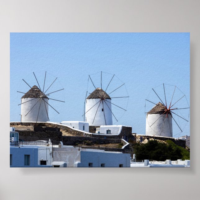 Windmühlen von Mykonos Poster (Vorne)