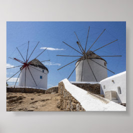 Windmühlen von Mykonos Poster