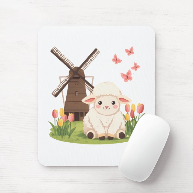 Windmühlenwiese Schafe Mousepad (Mit Mouse)