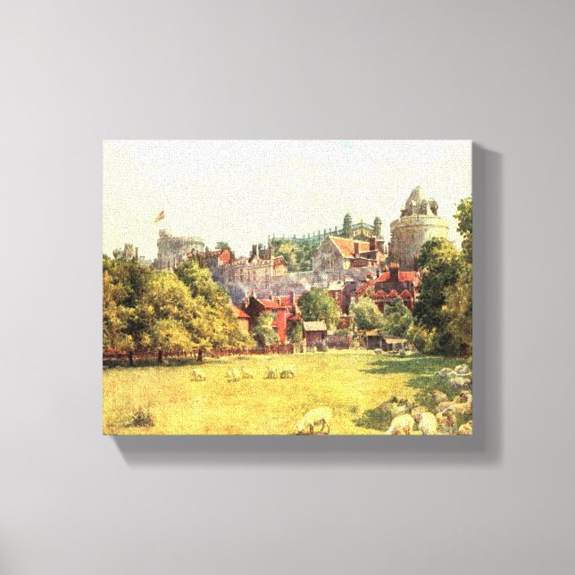 Windor Castle von Fields, Berkshire, England Leinwanddruck (Vorderseite)