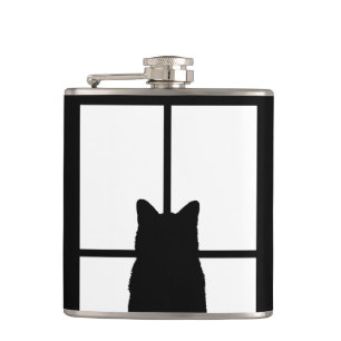 Window Black Cat Click to Customize a color decor Flachmann