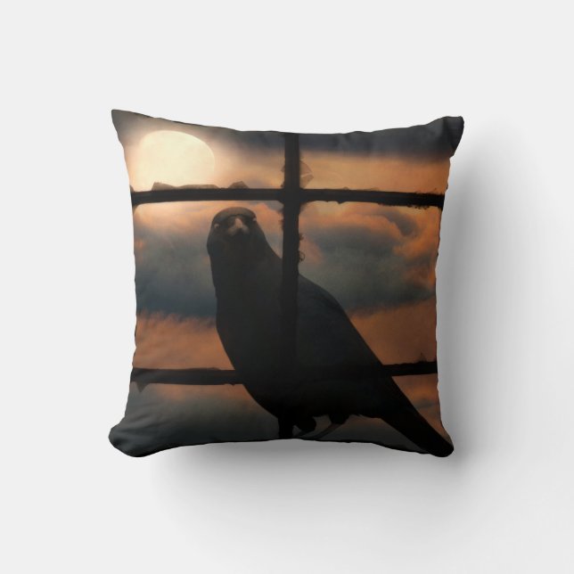 Window Crow Pillow Kissen (Vorderseite)
