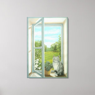 "Window Garden View" Canvas Print Leinwanddruck