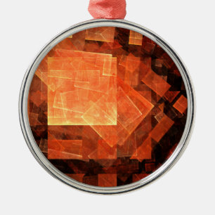 Window light Abstract Art Round Silbernes Ornament