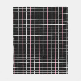 Window Pane Print in Schwarz/Weiß mit Rosa Fleecedecke
