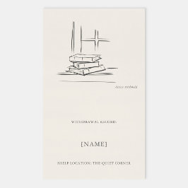 Window Seat Ex Libris Bookplate -Library Label  Rechteckiger Aufkleber