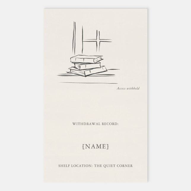 Window Seat Ex Libris Bookplate -Library Label  Rechteckiger Aufkleber (Von Creator hochgeladen)