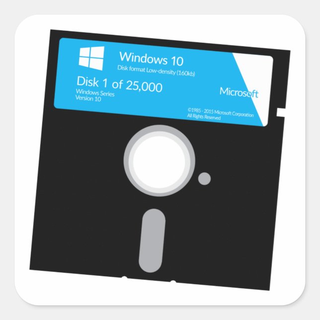 WINDOWS 10 FLOPPY DISK - Funny Stickers (Vorderseite)