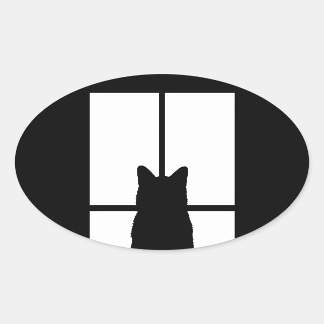 Windows Cat Klicken Sie auf Anpassen Wählen Sie ei Ovaler Aufkleber (Vorderseite)