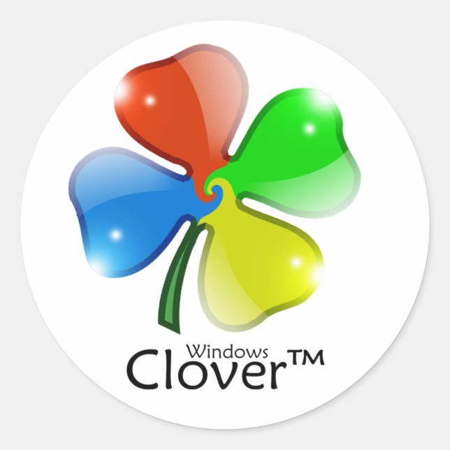 Windows Clover Edition Runder Aufkleber (Vorderseite)