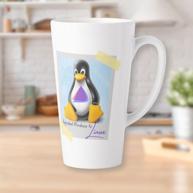 Windows Endevour OS Tux aktualisiert Milchtasse (Upgraded Windows Endevour OS Tux Latte Mug)