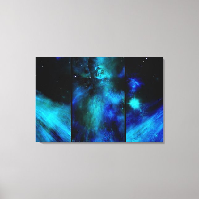 Windows im Weltraum - Blauer Nebel Leinwanddruck (Vorderseite)