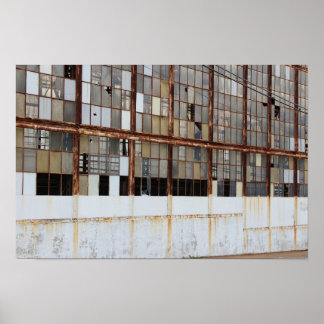 Windows in einer veralteten Werkstatt kaputt gemac Poster