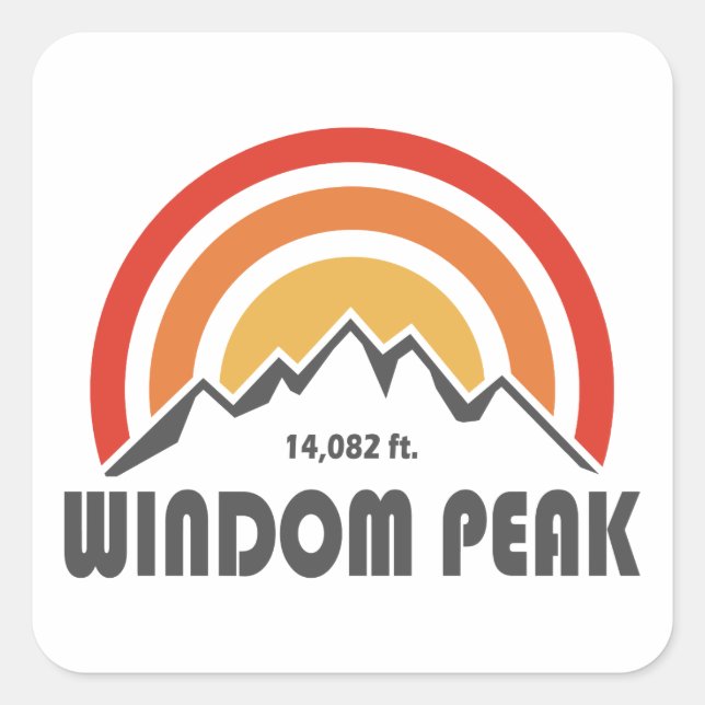 Windows Peak Quadratischer Aufkleber (Vorderseite)