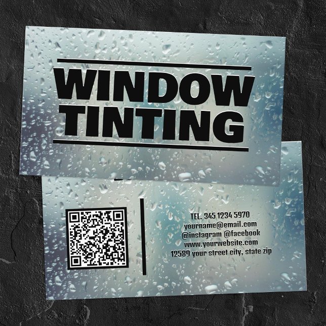 Windows Tinting Custom QR Business Card Visitenkarte (Window Tinting Custom QR Business Cards)